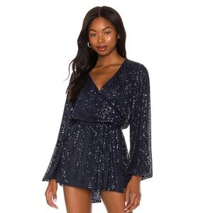 Free People Christa Romper XS in Blue